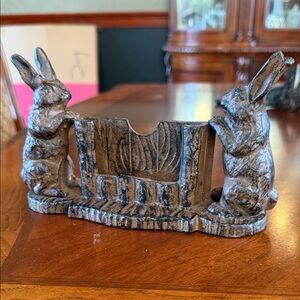 Rustic cast iron business card holder